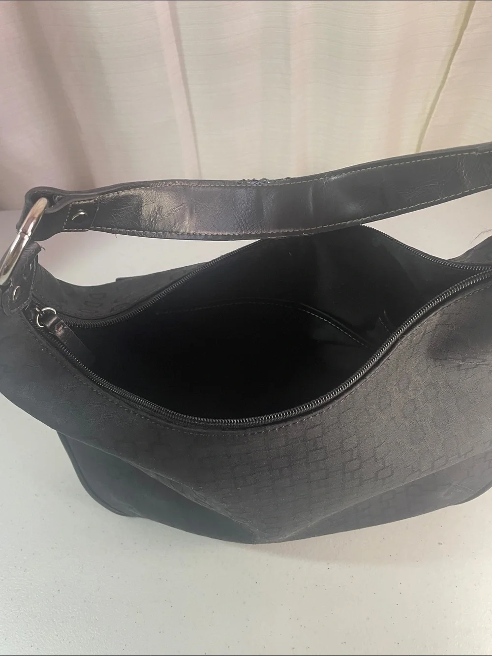 Nine West Black Hobo Shoulder Bag with Front Zip